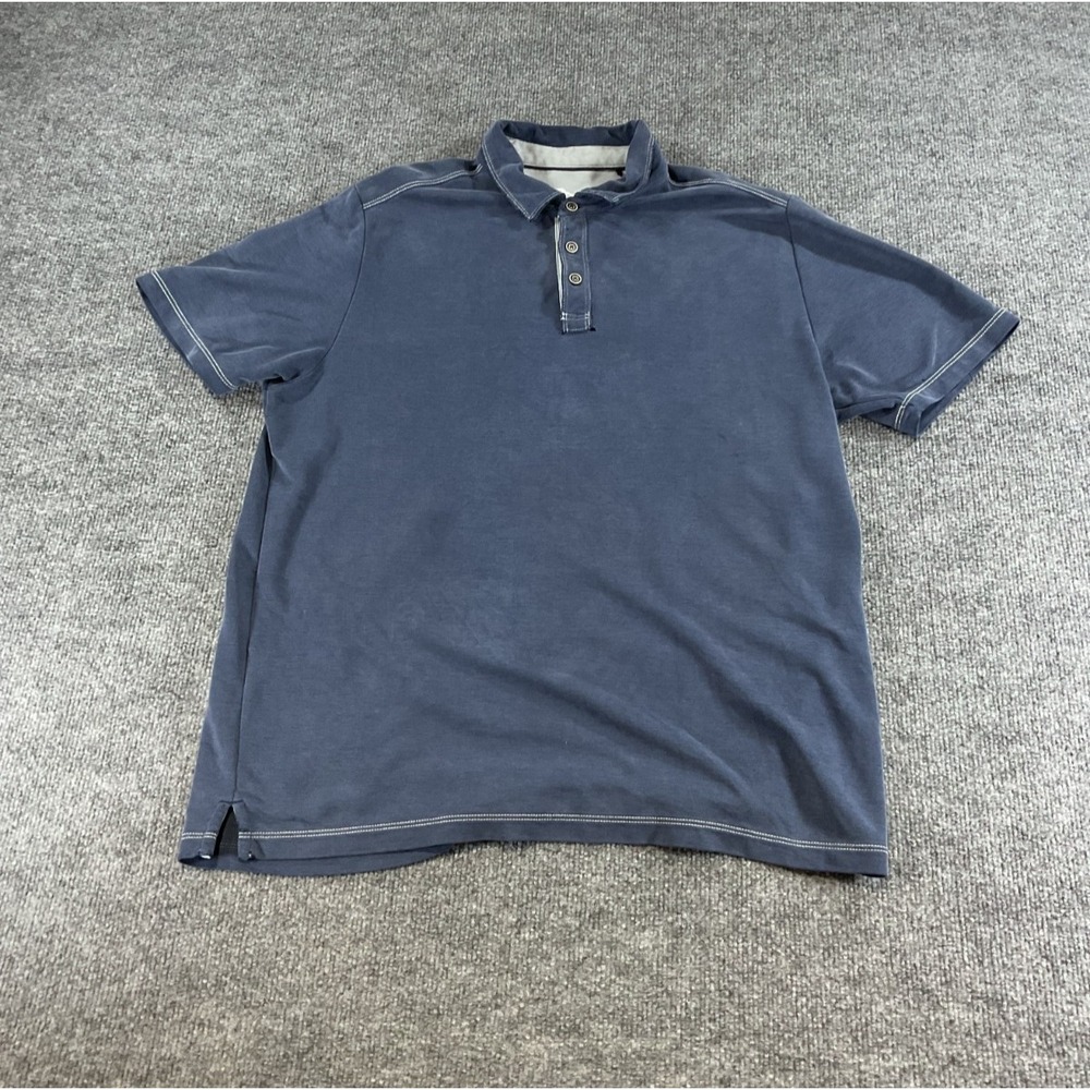 Tommy Bahama Polo Shirt Mens Large Blue Short Sleeve Casual Island Golf Cotton C